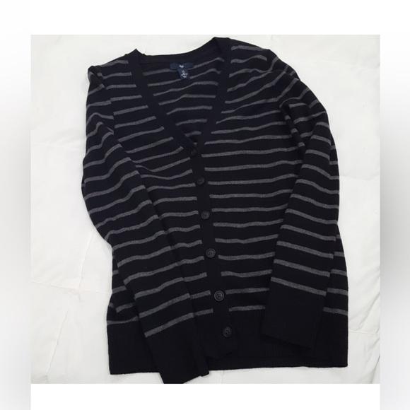 Gap Wool Blend V-Neck Button Down Cardigan Black Grey Size XS - Picture 5 of 8